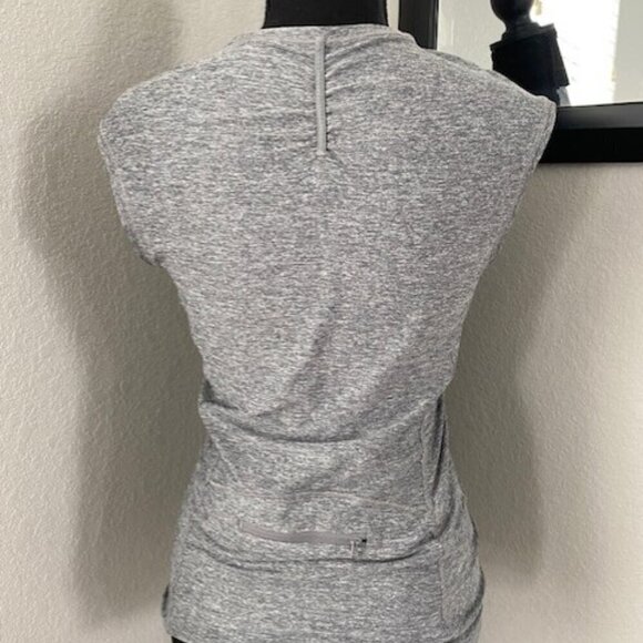 ATHLETA Pacifica Heather Gray Grey Contour Ruched 1/4 Zip Tank Top XS - Picture 7 of 12